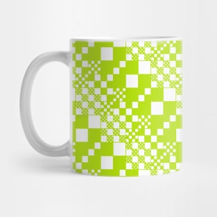 Checked, Checks - Lime Green and White Mug